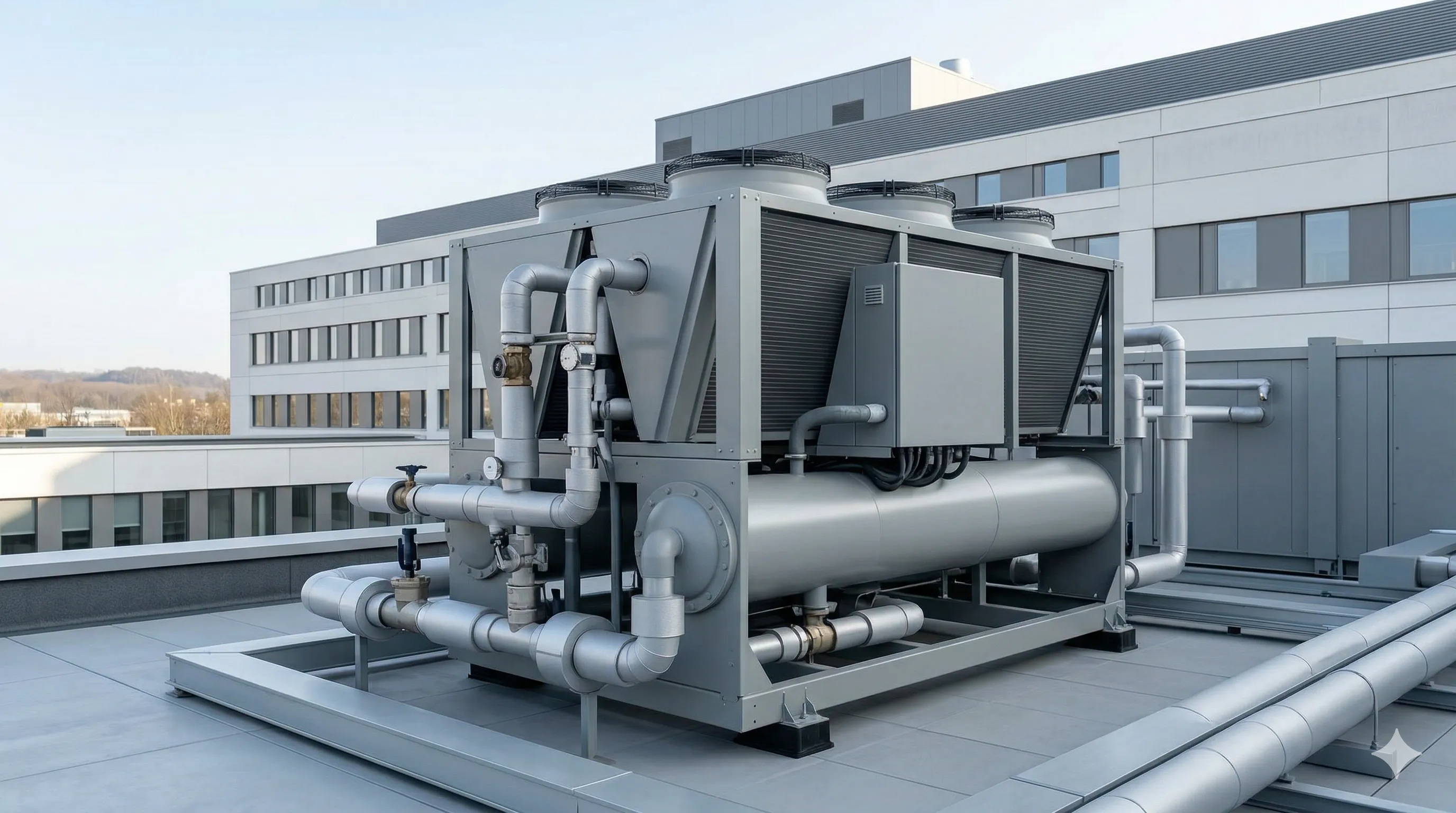 Installation de production d'eau glacée Clinique Saint-Jean par ACM Clima